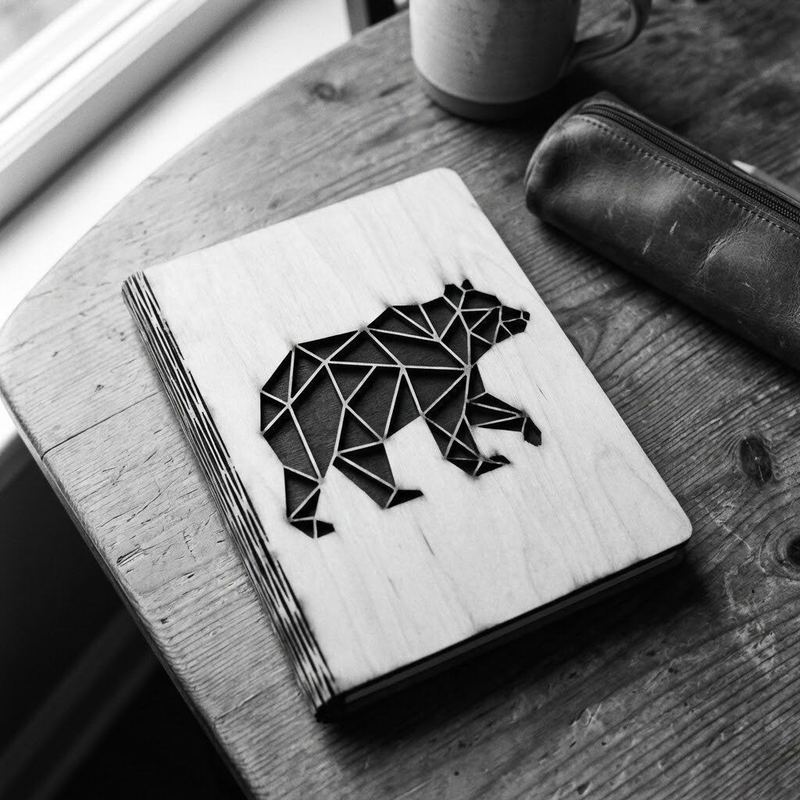 Laser-engraved leather journal by American Laser Cutter