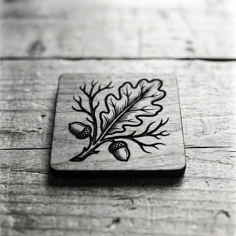 Laser-engraved branded coasters by American Laser Cutter