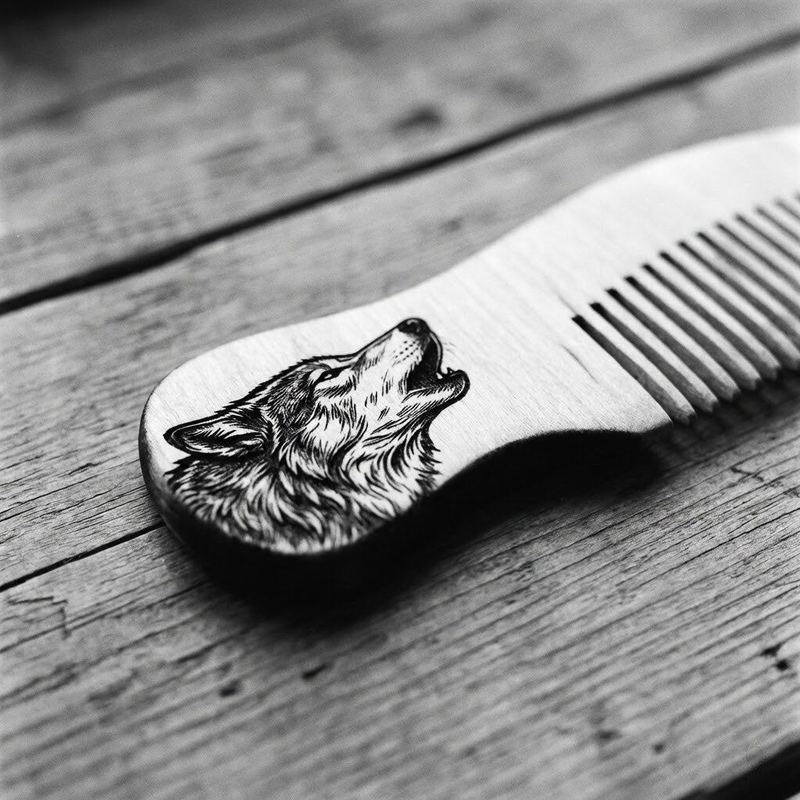 Laser-cut wooden comb by American Laser Cutter