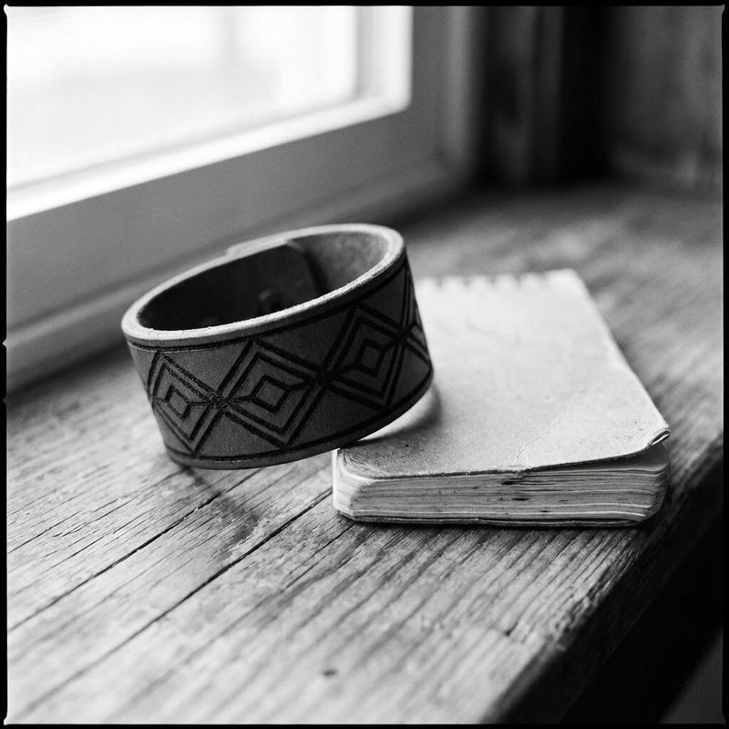Laser-cut leather cuff by American Laser Cutter