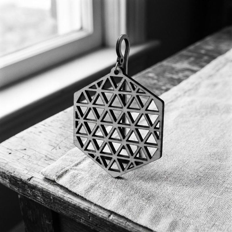 Laser-cut wood holiday ornament by American Laser Cutter