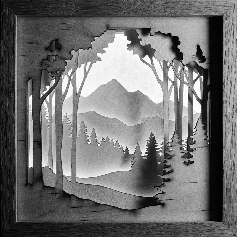 Laser-cut layered shadow box by American Laser Cutter