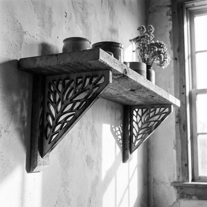 Laser-cut wall shelf by American Laser Cutter