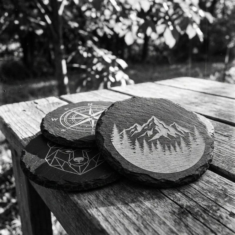 Laser-engraved stone by American Laser Cutter